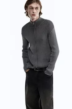 Джемпер вязаный облегающий на молнии