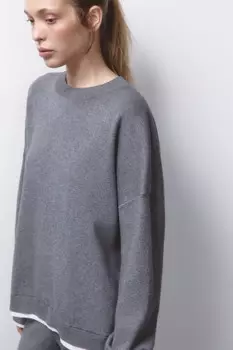 Джемпер вязаный с имитацией второго слоя