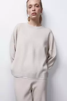 Джемпер вязаный с имитацией второго слоя