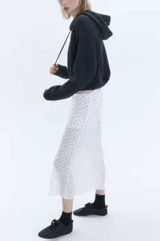 Джемпер вязаный с капюшоном на завязках