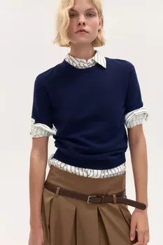 Джемпер вязаный с короткими рукавами