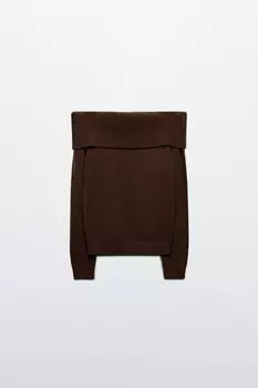 Джемпер вязаный с открытыми плечами