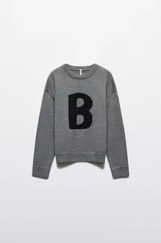 Джемпер вязаный с принтом