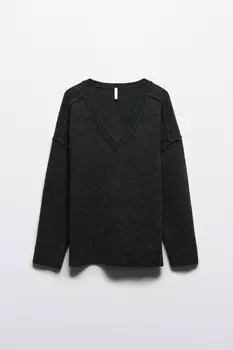 Джемпер вязаный с V-вырезом