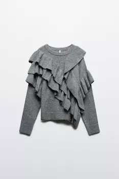 Джемпер вязаный с воланами