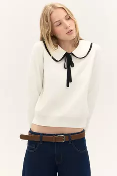 Джемпер вязаный с воротником