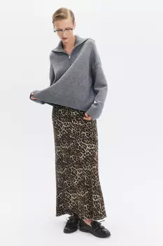 Джемпер вязаный с воротником на молнии