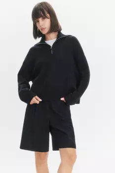 Джемпер вязаный с воротником на молнии