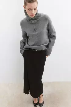 Джемпер вязаный с воротником на молнии