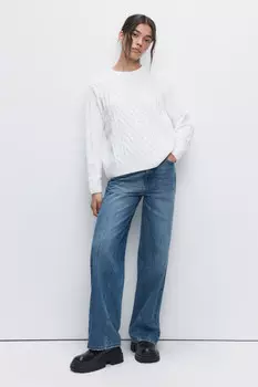 Джемпер вязаный свободный с объемным узором