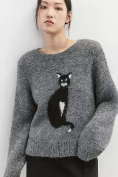 Джемпер вязаный теплый с рисунком