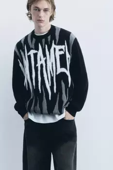 Джемпер вязаный вискозный с принтом