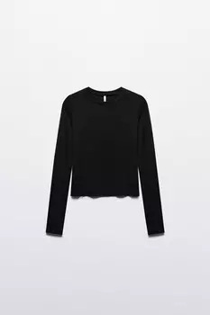 Лонгслив облегающий из гладкого трикотажа