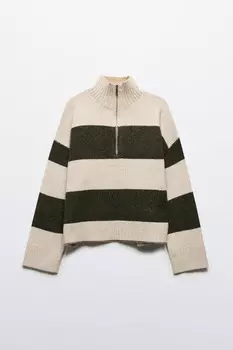 Джемпер вязаный с воротником на молнии