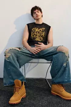 Джинсы экстраширокие рваные