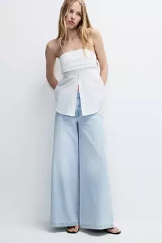 Джинсы экстраширокие со средней посадкой