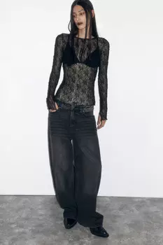 Джинсы багги широкие с низкой посадкой