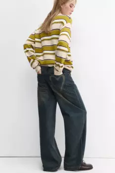 Джинсы baggy fit с эффектом масляной стирки