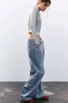 Джинсы baggy fit с эластичным поясом и шнурком