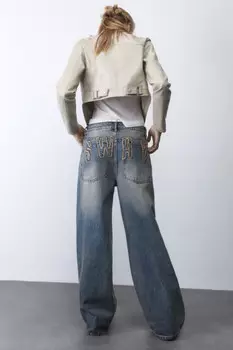 Джинсы baggy fit с аппликацией