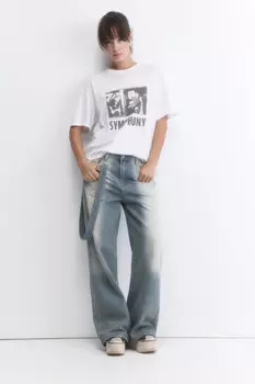 Джинсы baggy fit с декоративным ремнем