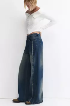 Джинсы baggy fit с декоративными швами