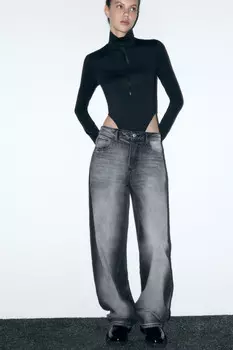 Джинсы baggy fit с металлическим пирсингом