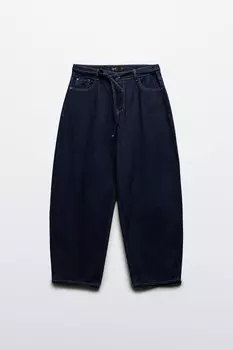 Джинсы baggy fit с поясом-шнурком