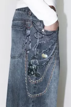 Джинсы baggy fit с принтом-обвесом