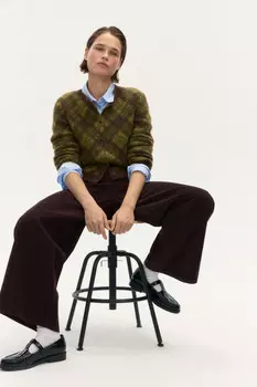 Джинсы baggy fit с вельветовой фактурой