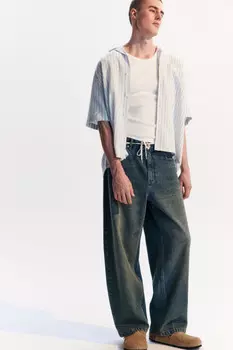 Джинсы baggy fit широкие со стиркой