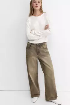 Джинсы baggy с декоративными швами на коленях