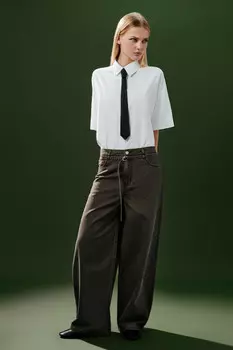 Джинсы baggy с поясом-шнурком