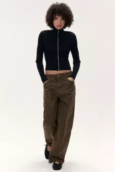 Джинсы baggy со змеиным принтом