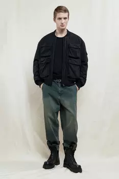 Джинсы balloon fit с эффектом грязной стирки