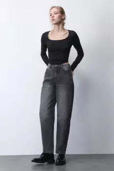 Джинсы barrel fit с высокой посадкой