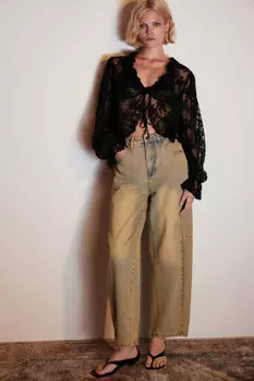 Джинсы barrel fit с высокой посадкой