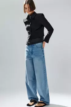 Джинсы barrel fit с вытачками на коленях