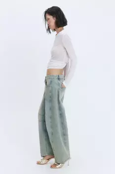 Джинсы barrel fit широкие с декоративными швами