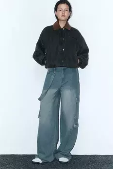 Джинсы cargo fit с декоративным ремнем