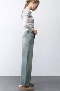 Джинсы cargo fit с накладными карманами