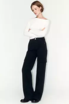 Джинсы cargo fit широкие с высокой посадкой