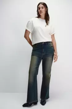 Джинсы клеш с высокой посадкой