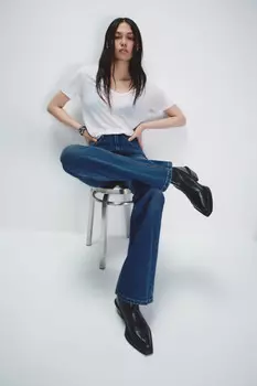 Джинсы клеш с высокой посадкой