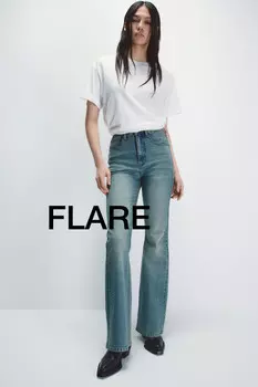 Джинсы клеш с высокой посадкой