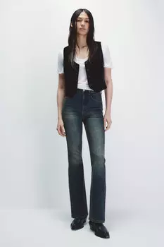 Джинсы клеш с высокой посадкой