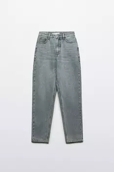 Джинсы mom fit с эффектом масляной стирки