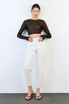 Джинсы mom fit с высокой посадкой
