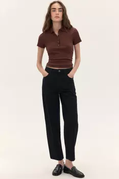 Джинсы mom fit укороченные