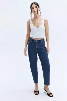 Джинсы mom fit укороченные с высокой посадкой